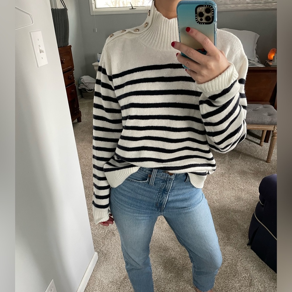 Large Cozy Striped Preppy Sweater